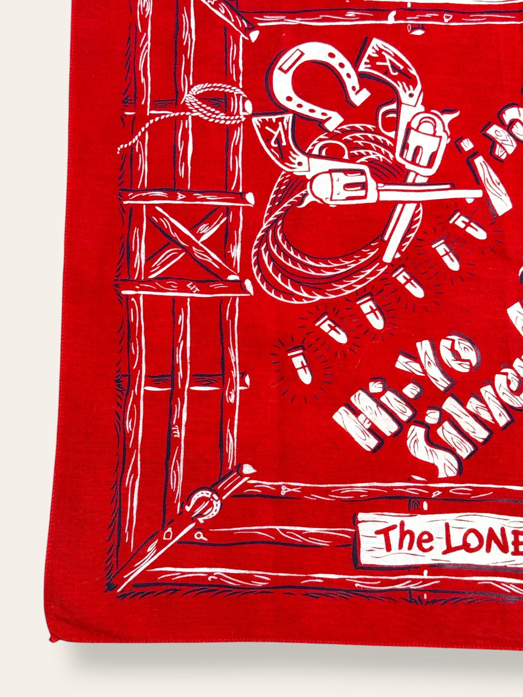Vintage 1950s The Lone Ranger Bandana | Western Hi-Yo Silver Bandana