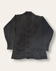 Vintage 1930s Distressed Cotton Grey Heather Work Cardigan