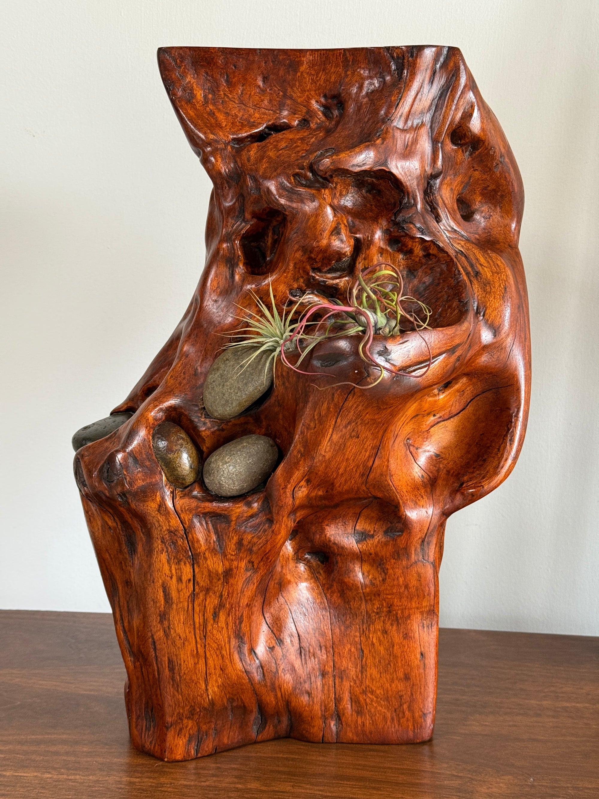 Vintage Mid Century Modern Organic Wood Sculpture | Hand Carved Burl Wood Abstract Biomorphic Art | MCM Naturalist Decor