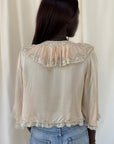 Vintage 1930s Silk & Lace Bed Jacket | Silk Lingerie Top