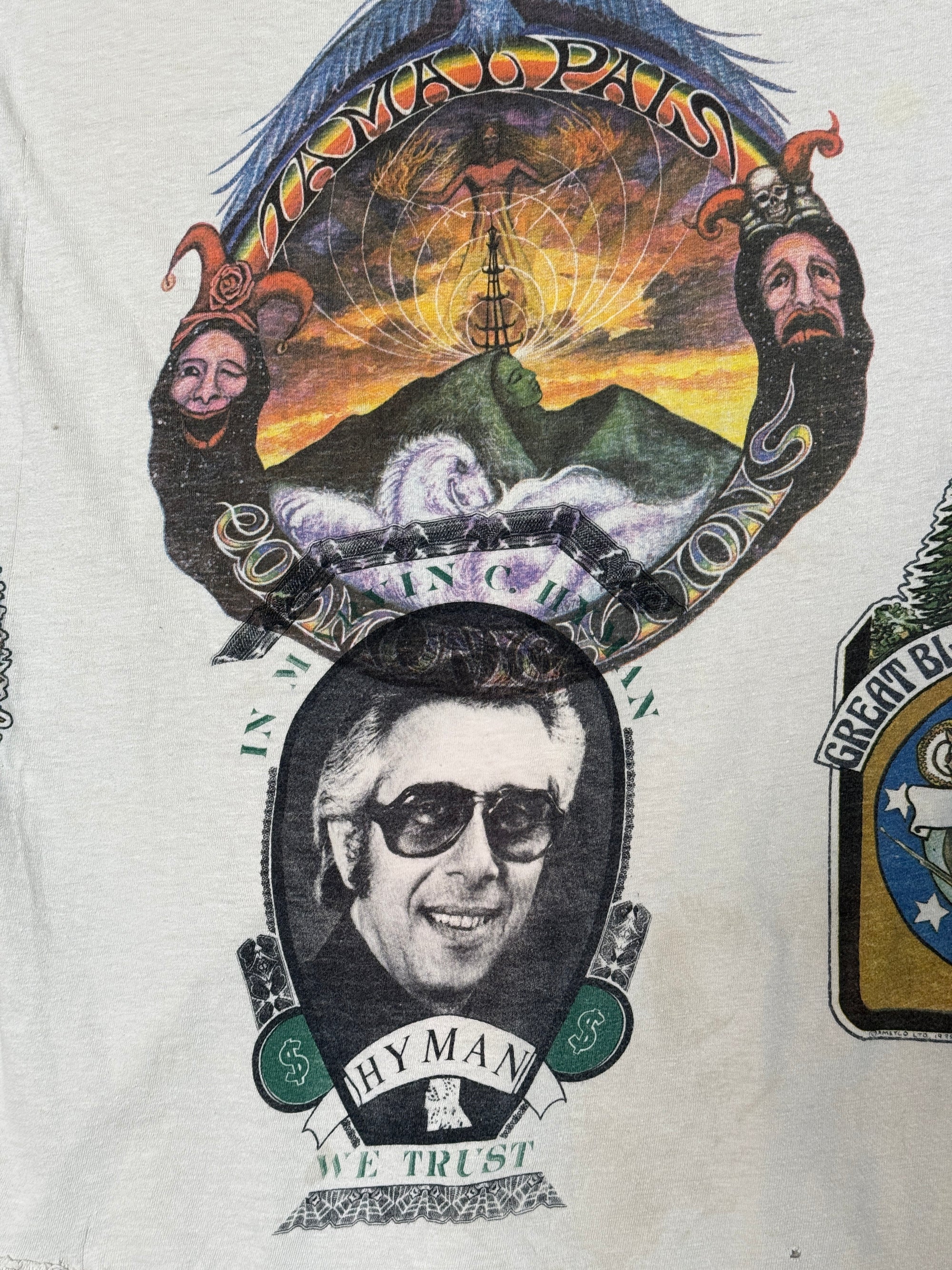 Vintage 1975 Kelley Mouse Studio Test Print T-Shirt | San Francisco, Tiger Rose Graphic Tee | Rare 1970s Psychedelic Art T-Shirt