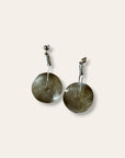 925 Sterling Silver Brutalist Silver Disc Drop Earrings | Modern Artisan Sterling Jewelry