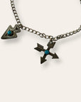 Vintage Fred Harvey Era Silver Charm Bracelet with Turquoise Accents | Southwestern Thunderbird Arrow Kachina Motifs