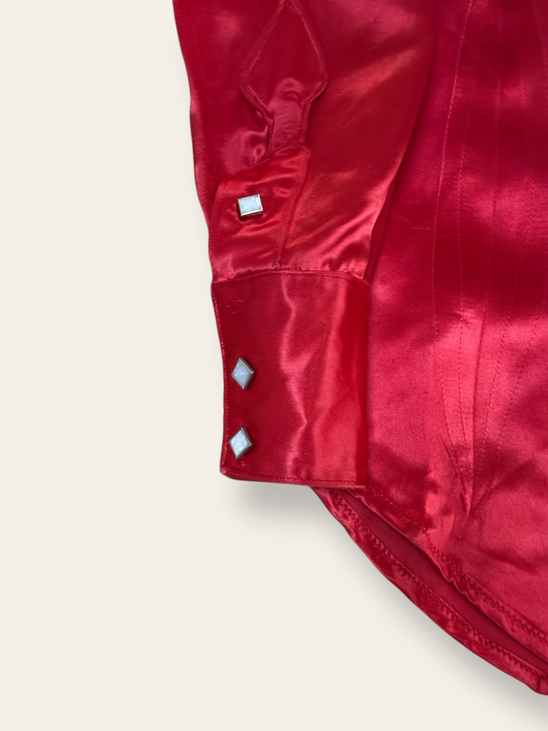 Vintage 1950’s Rhinestone Studded Satin Rodeo Western Shirt