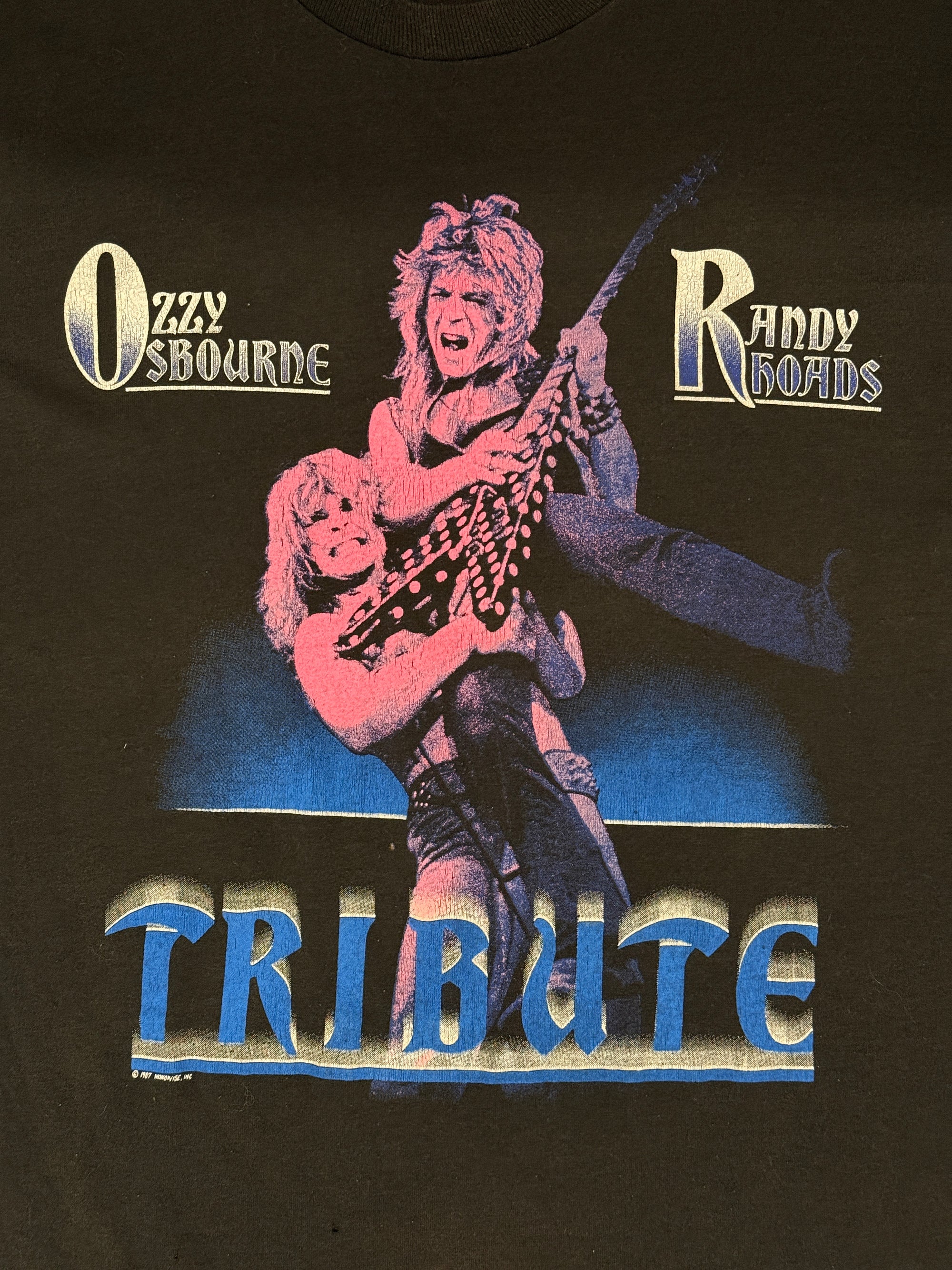 Vintage 1980s Ozzy Osbourne Randy Rhoads Tribute T-Shirt |  Rock Tee