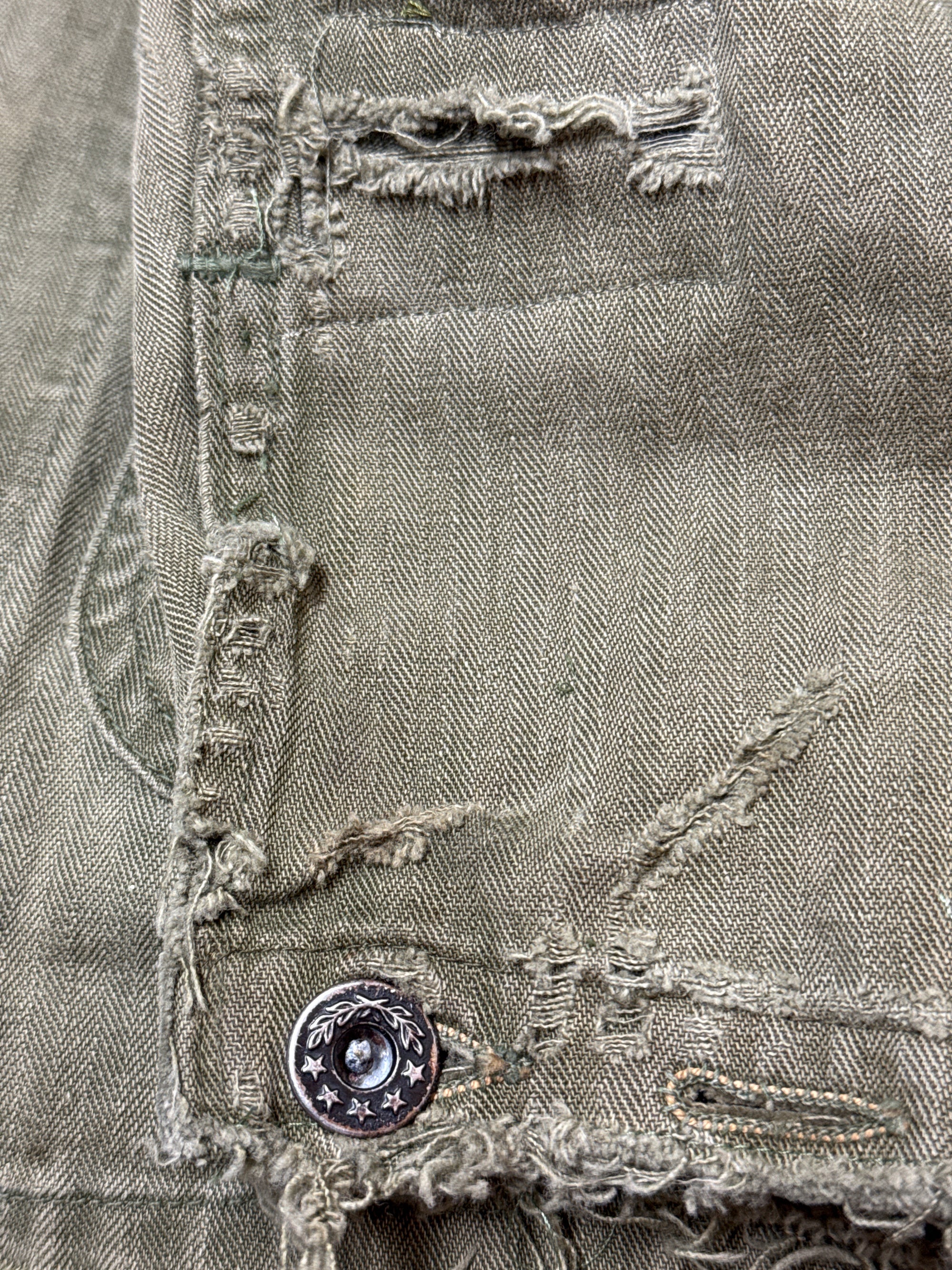 Vintage 1940’s WWII Repaired US Navy N-3 HBT Stencil Jacket