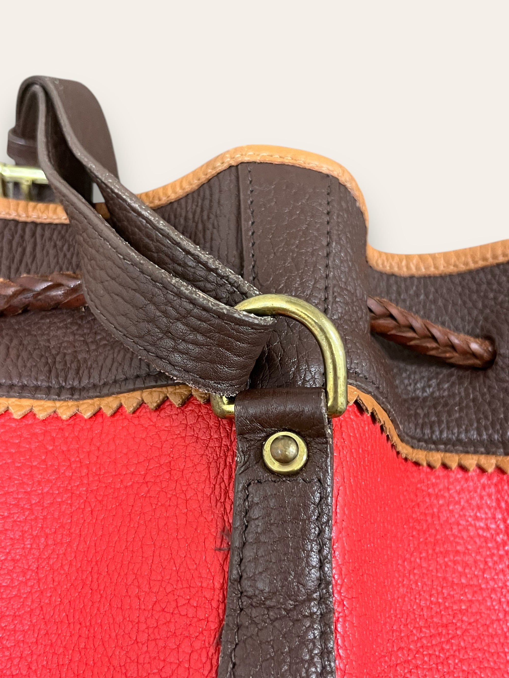 Vintage 1990’s Red Dooney & Bourke Bucket Leather Bag