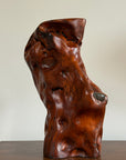 Vintage Mid Century Modern Organic Wood Sculpture | Hand Carved Burl Wood Abstract Biomorphic Art | MCM Naturalist Decor