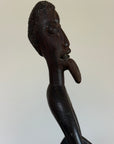 Vintage 1960s Mid-Century Modern Makonde Shetani Spirit Sculpture | Hand-Carved African Blackwood (Mpingo Ebony)