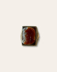 Vintage 1940’s Roman Soldier Cameo 10k Two Tone Gold Ring Size 7.75