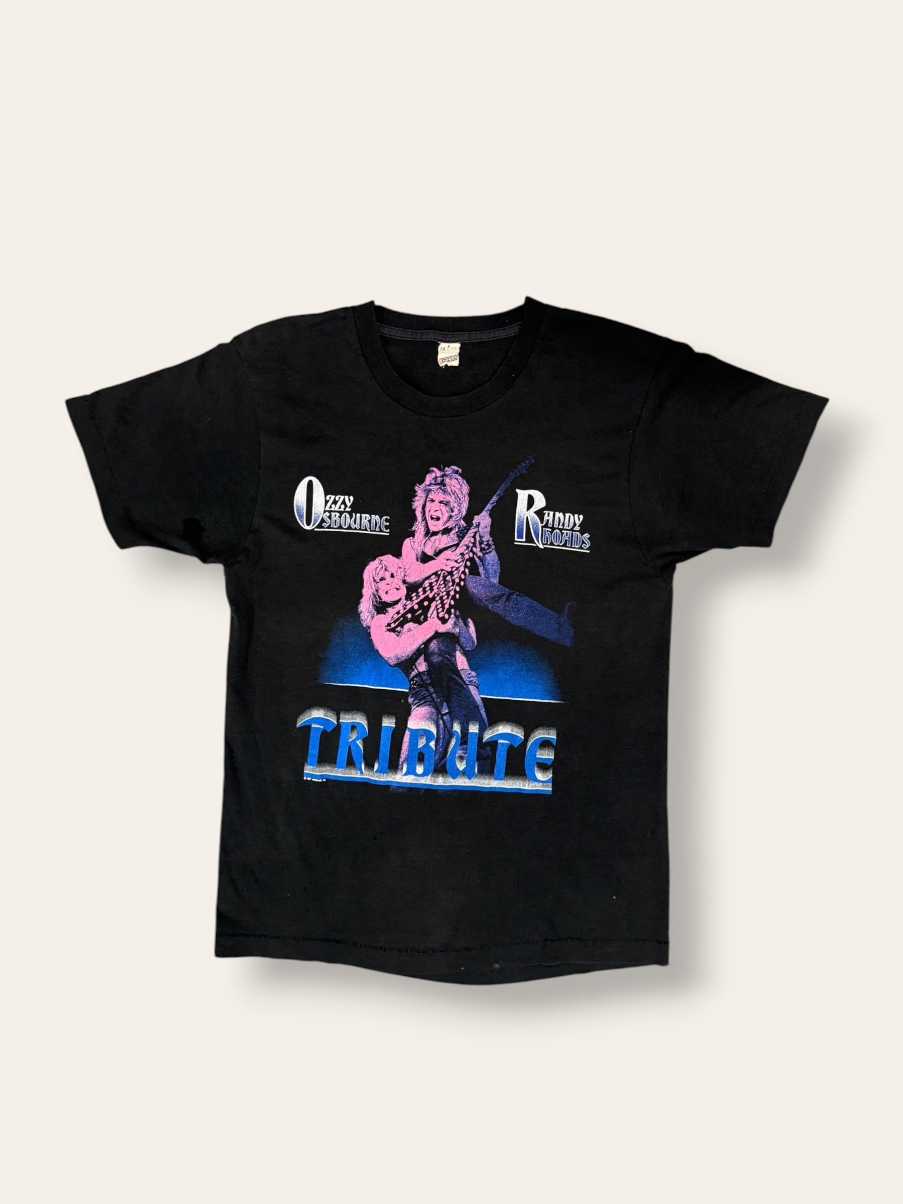 Vintage 1980s Ozzy Osbourne Randy Rhoads Tribute T-Shirt |  Rock Tee