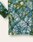 Vintage 1960s Hand-Dyed Folk Web Veining Tie-Dye Long Sleeve Shirt in Moss | Hanes Loopwheel 100% Cotton Shirt