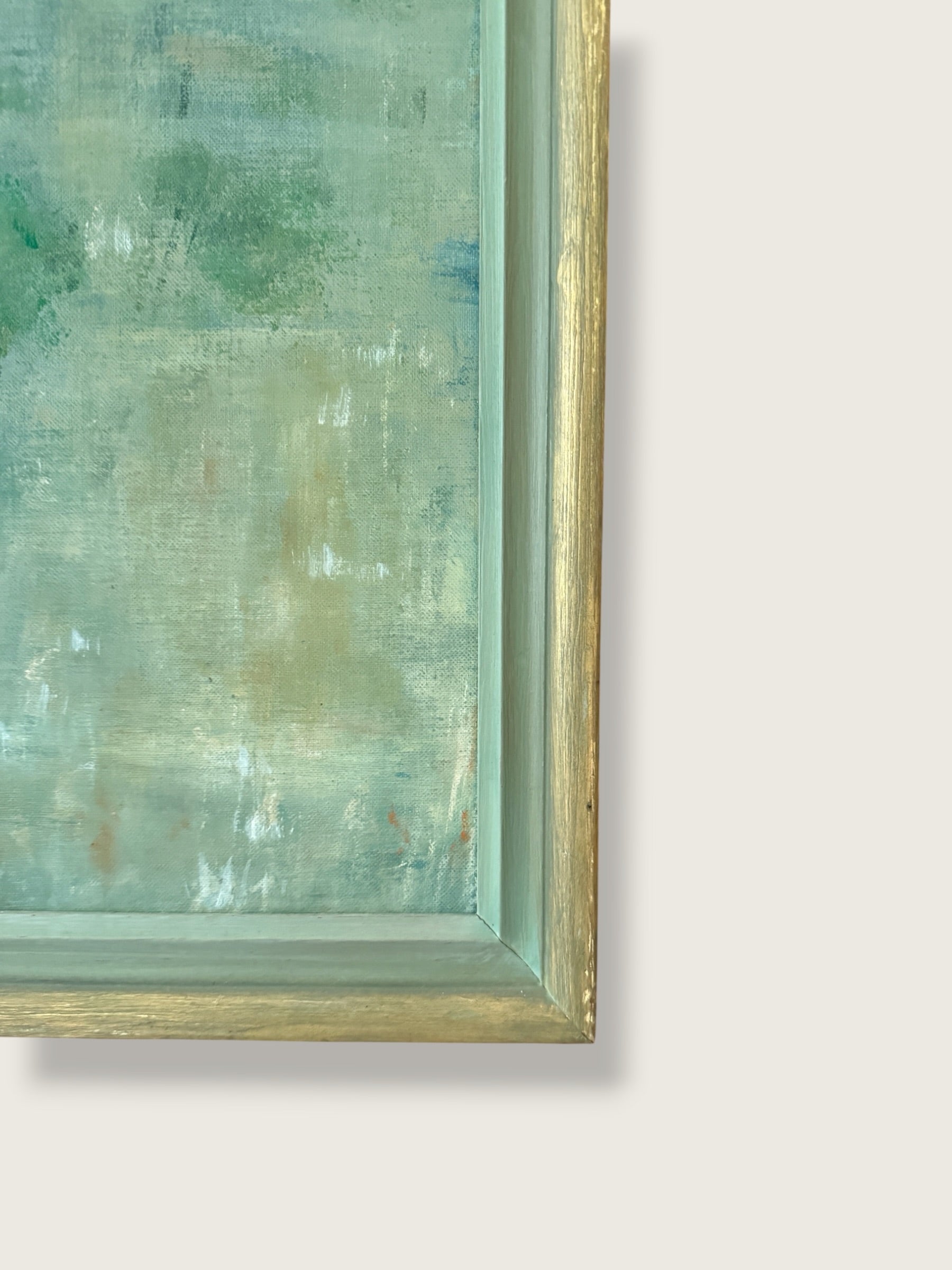 Vintage 1960s Joan Bergevin Mid-Century Modern Impressionist Oil Painting Titled “Evening Retreat” | Vintage MCM Coastal Masterwork Painting