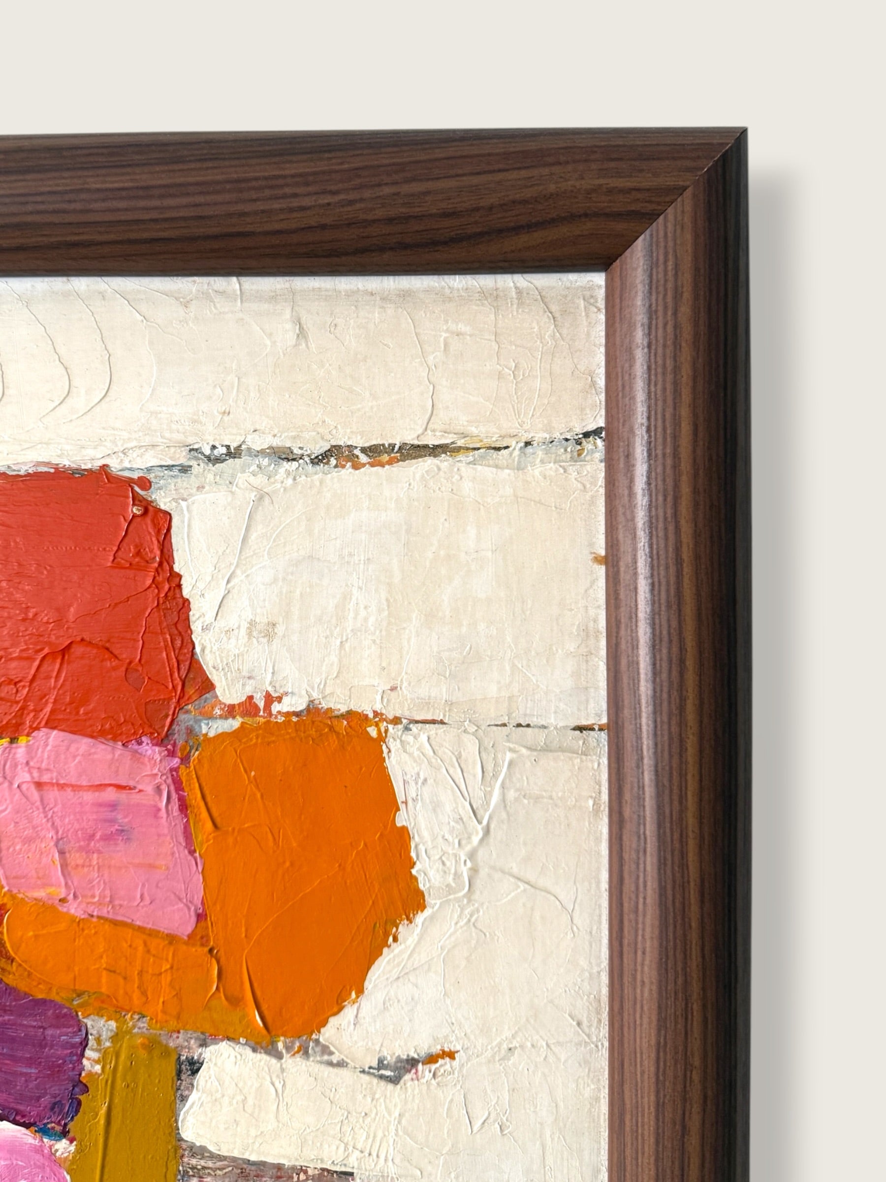 Vintage 1950s Bassett Mid-Century Modern Abstract Painting | Vintage MCM Painting