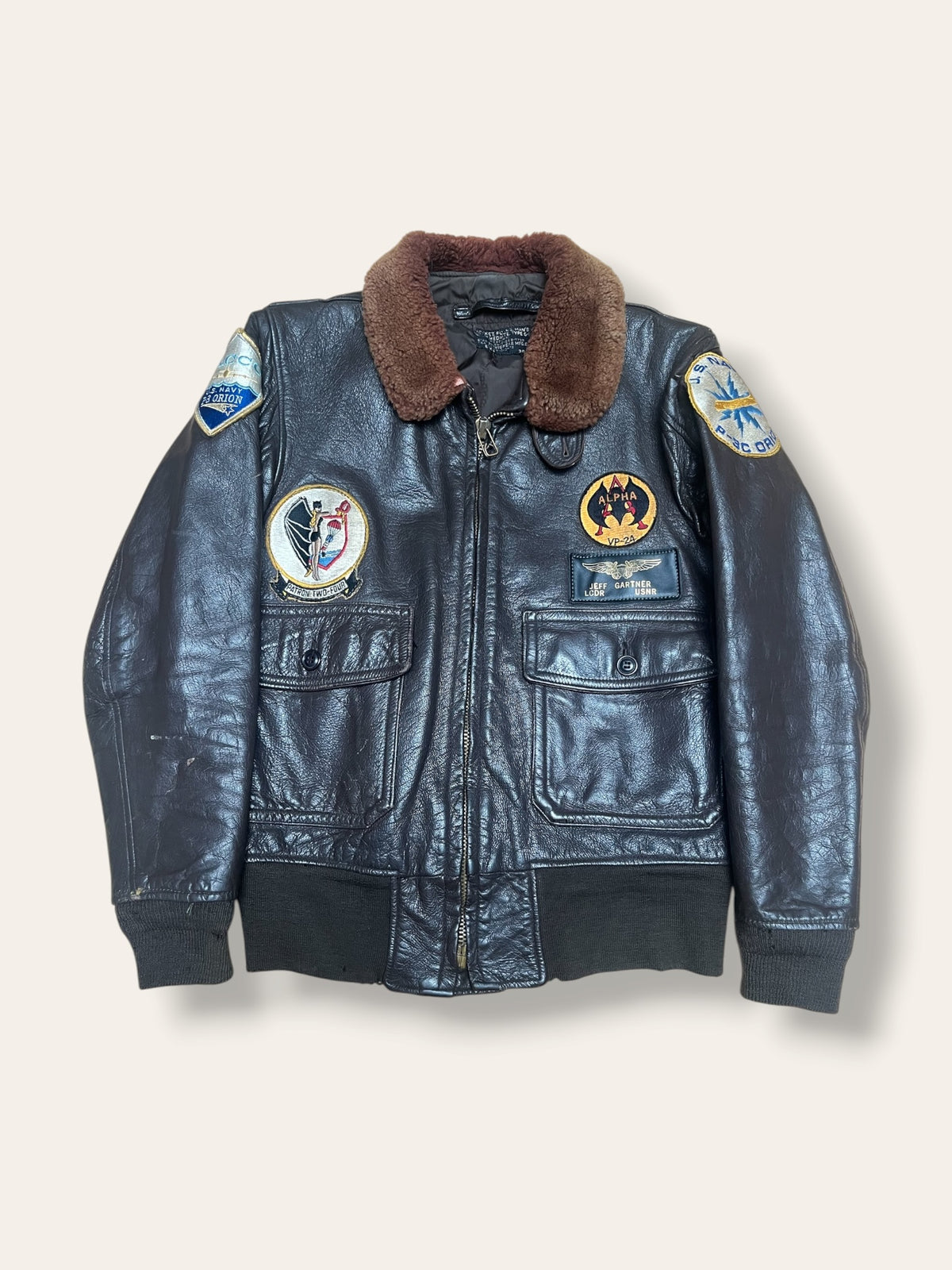 Vintage 1960s Vietnam War US Navy G-1 Goatskin Bomber Jacket | Star Sportswear | 1969 Leather Jacket Sz 38