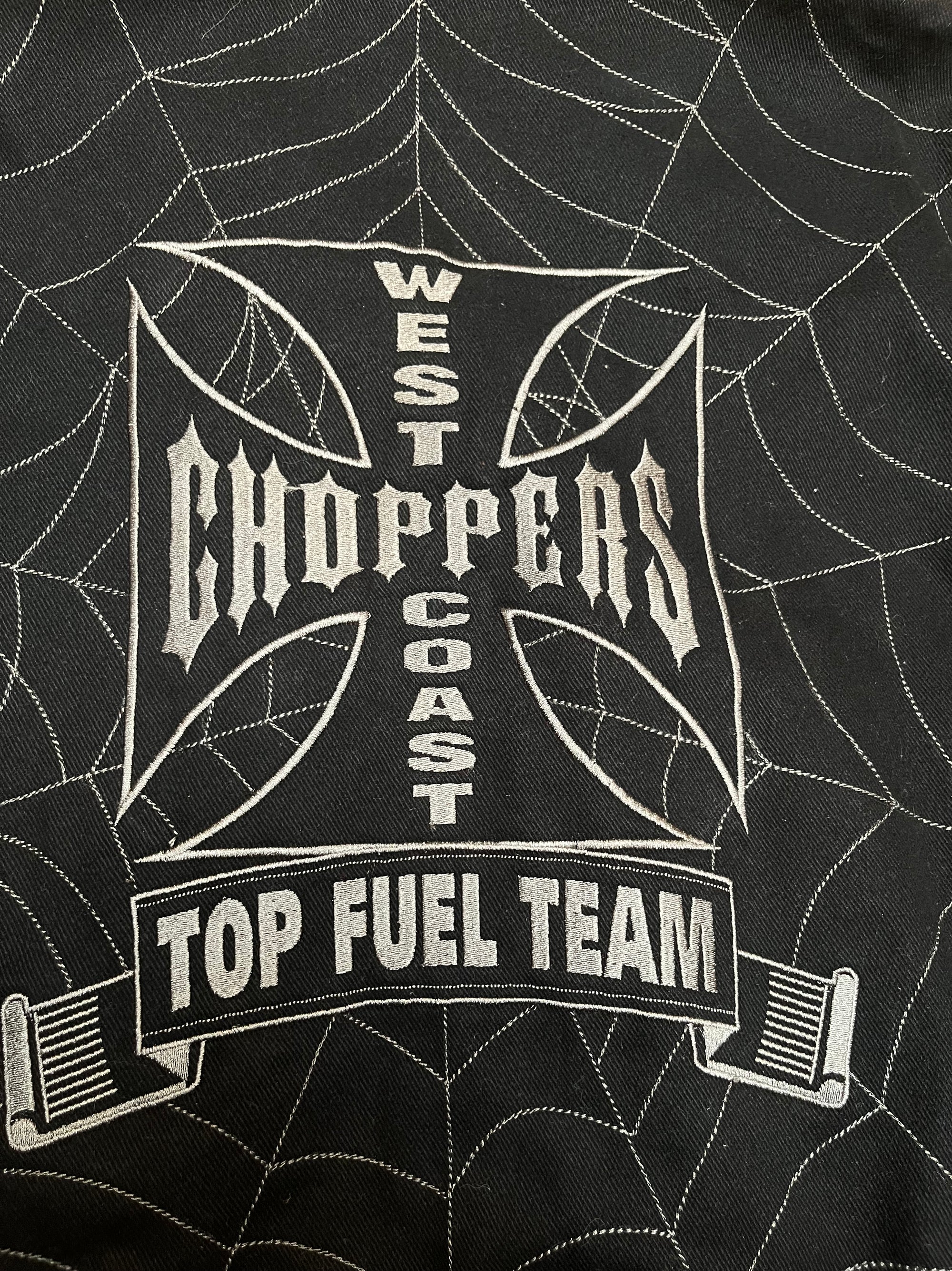 2000’s West Coast Choppers Jesse James Jacket | NOS | Y2K Spider Web Embroidery Top Fuel Team Jacket