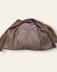 Vintage 1930s Suede Leather Cossack A-1 Chinstrap Jacket | Vintage Sport Coat Talon Zipper Side Buckles