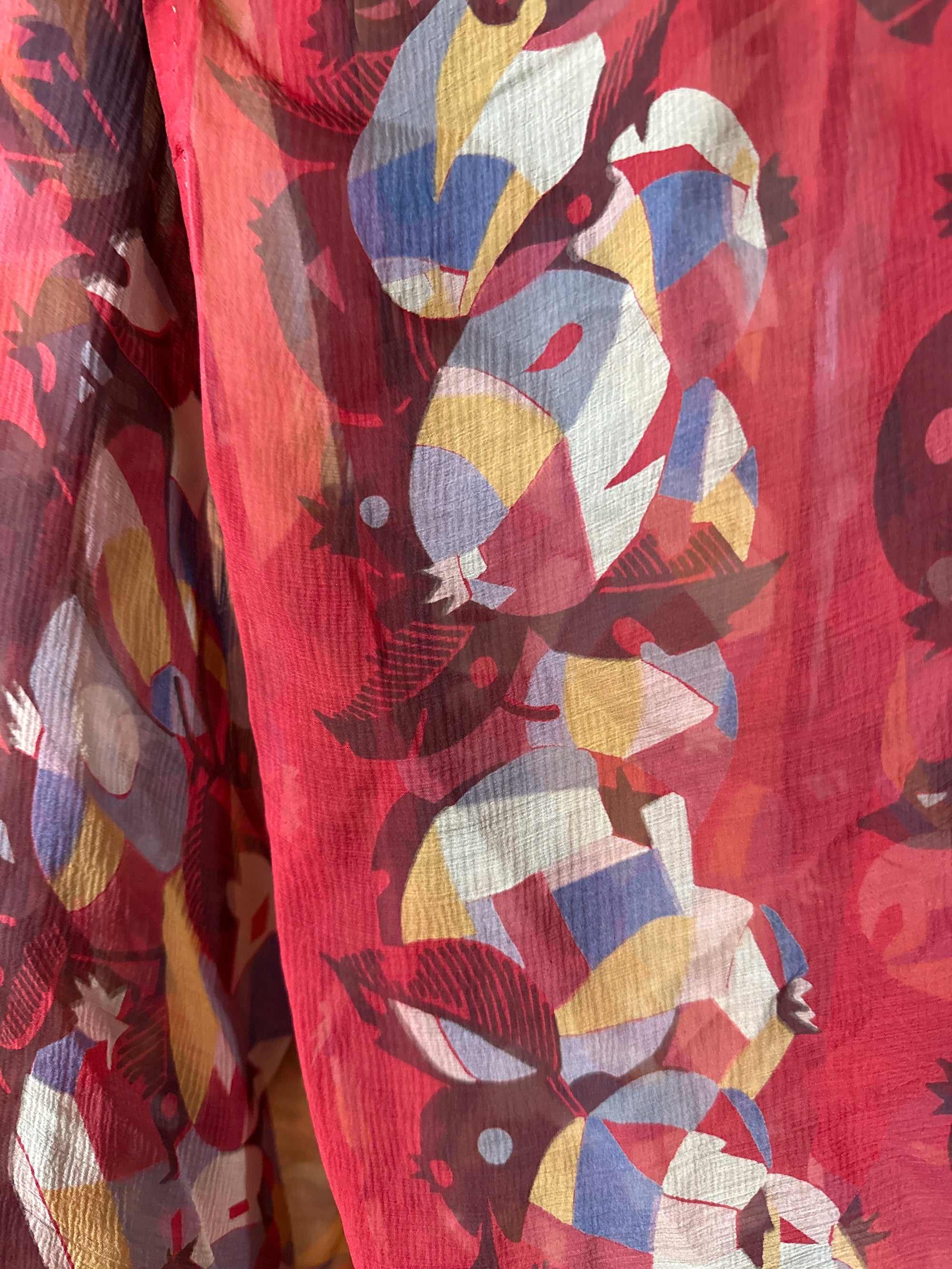 Vintage 1920’s Sheer Geometric Pattern Chiffon Dress