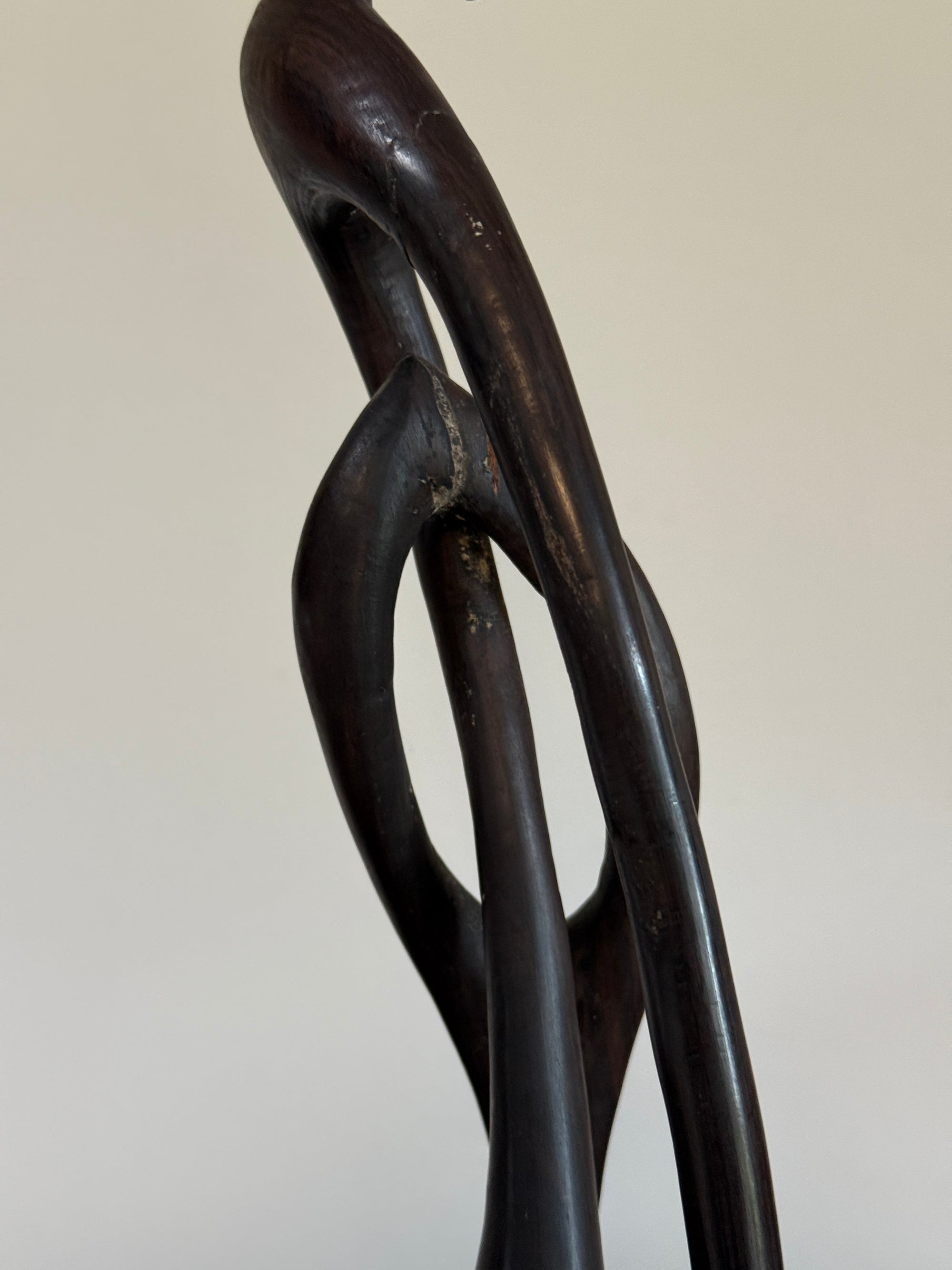 Vintage 1960s Mid-Century Modern Makonde Shetani Spirit Sculpture | Hand-Carved African Blackwood (Mpingo Ebony)