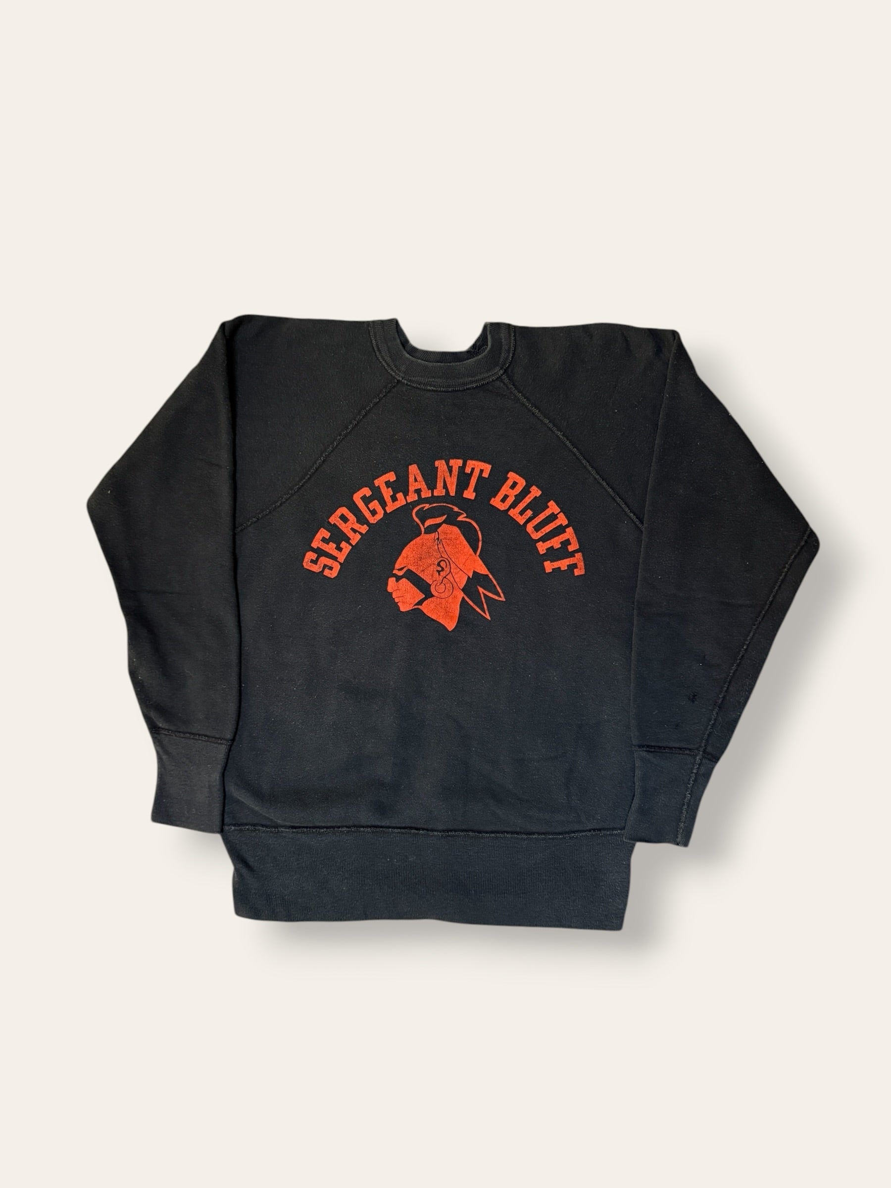 Vintage 1960’s Flock Print Sergeant Bluff School Sweatshirt