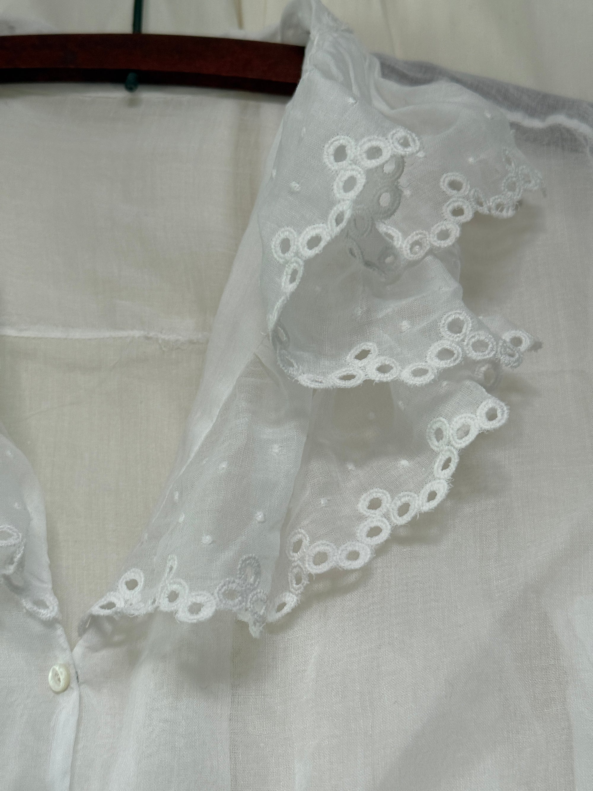 Vintage Edwardian Organza Cotton Blouse