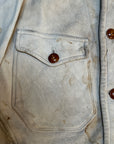 Vintage 1930s Buckskin Leather Cossack A-1 Jacket | Vintage Deerskin Sport Coat with Side Buckles