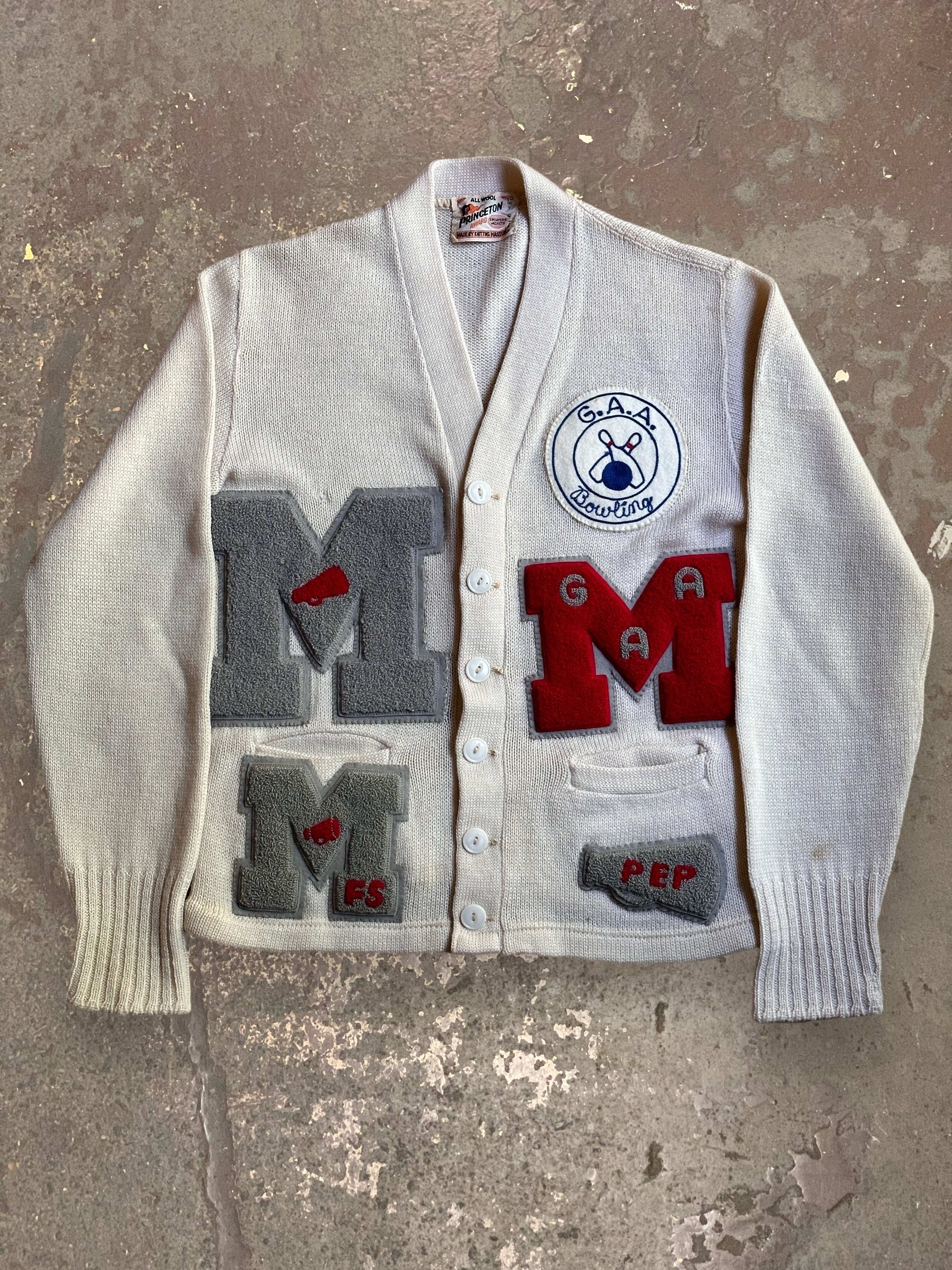 1940's Princeton Knitting Mills Wool Letterman Sweater – Afterlife