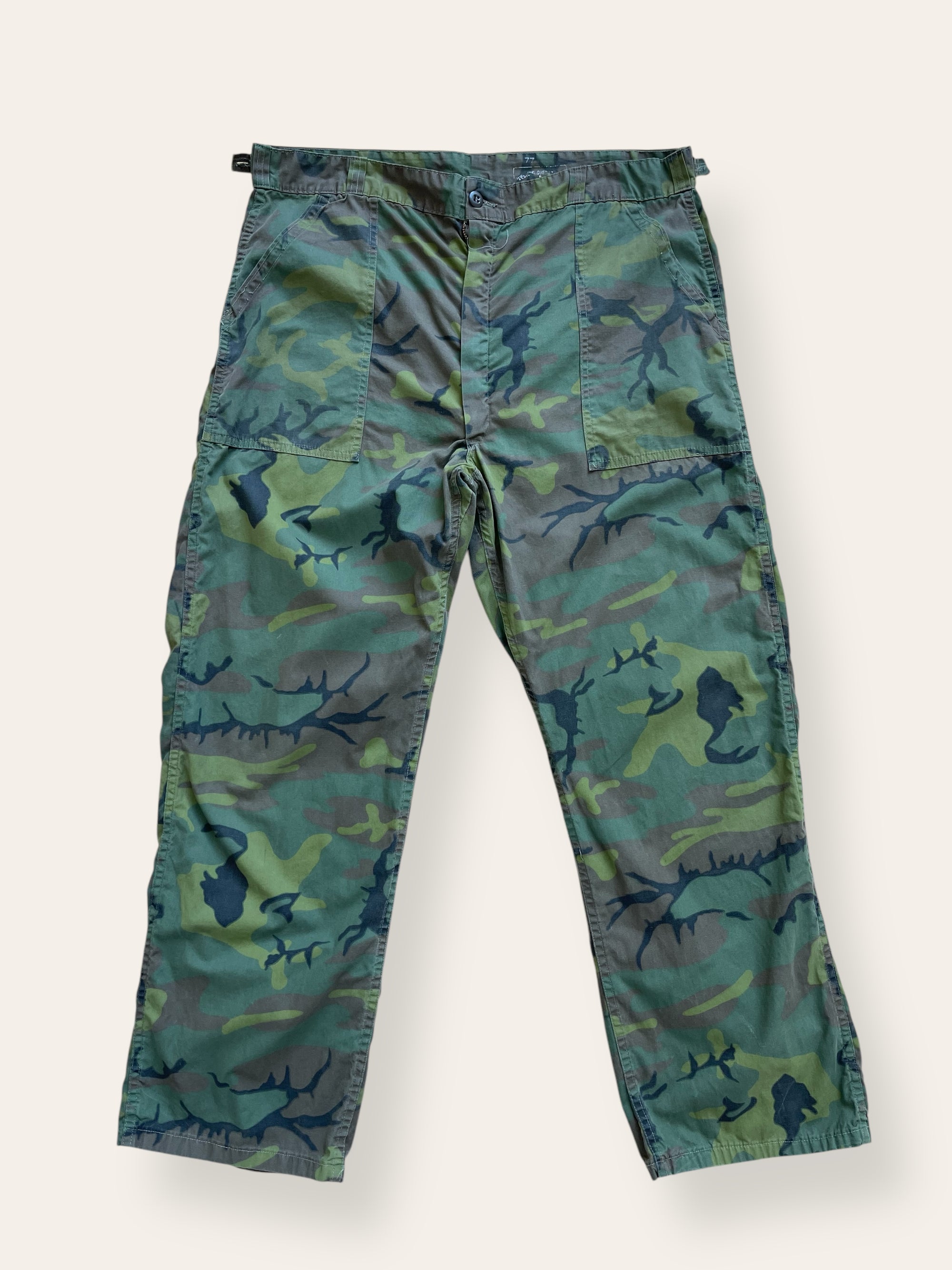 Vintage 1970’s Civilian ERDL Camo Poplin Baker Pants W:38