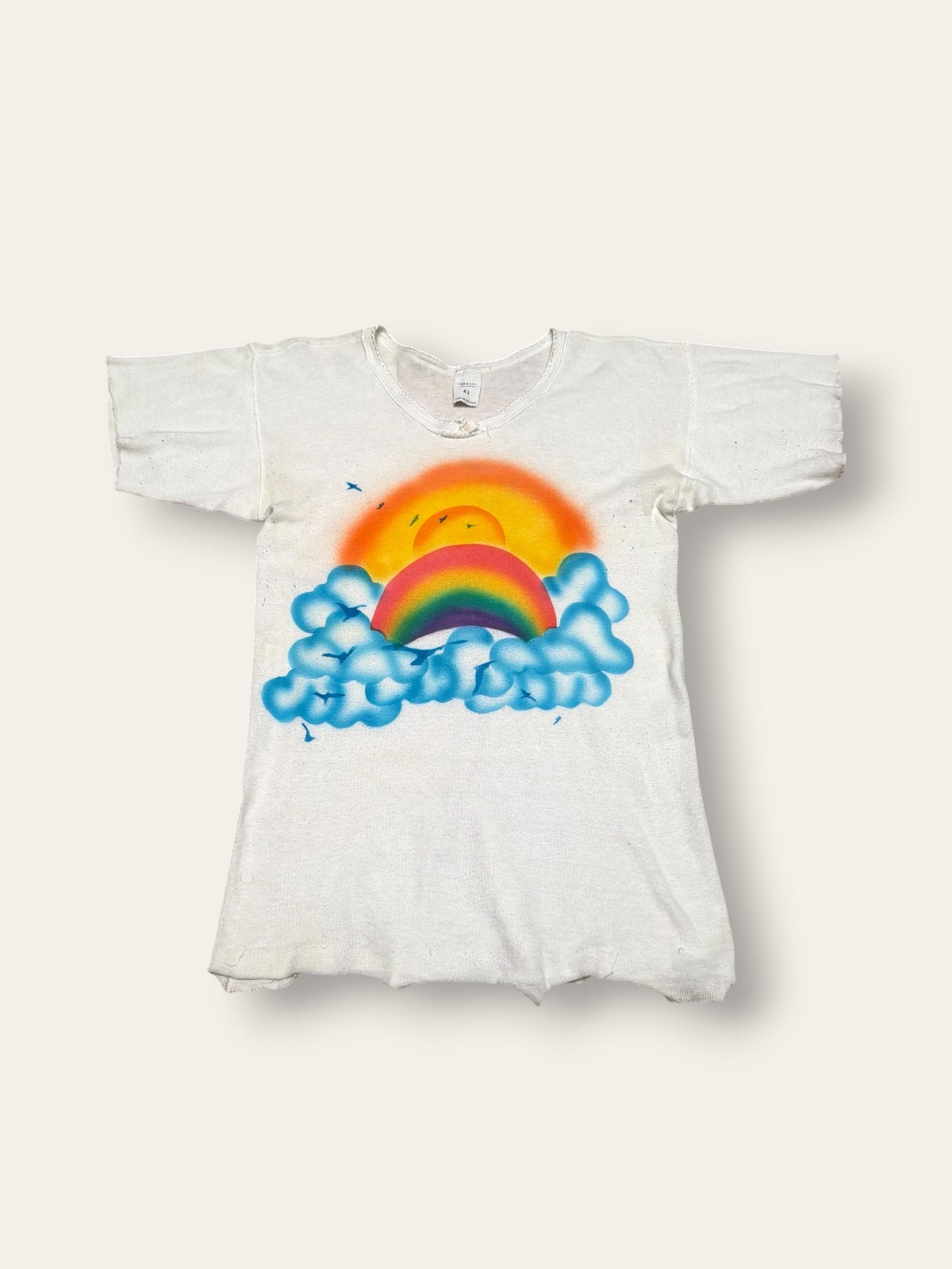 Vintage 1970s Airbrush T-Shirt | Handmade Folk Art Tee