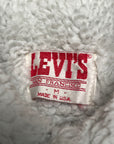 Vintage 1980’s Levi’s Black Acid Wash Jacket | Sherpa Lined Trucker Jacket Size M
