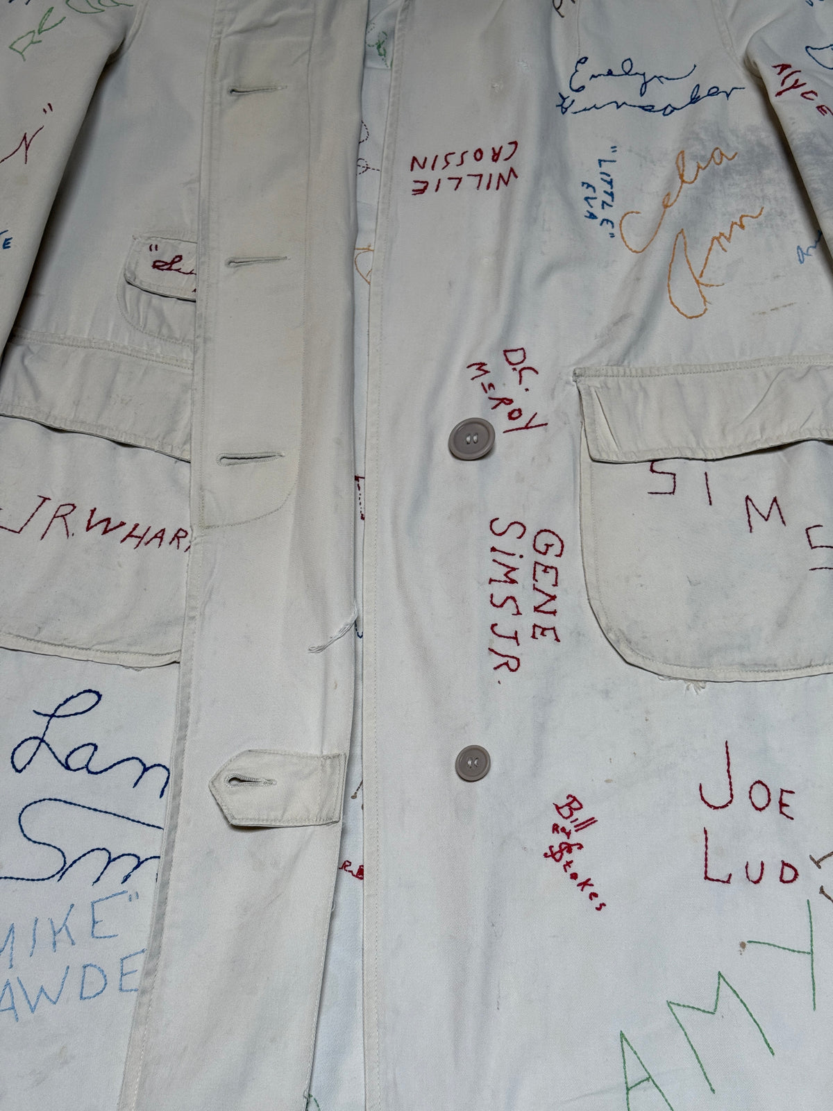 Vintage 1940’s Embroidered Signature Autograph Jacket | Class Autograph Coat