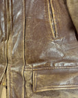 Vintage 1940-50s Windward Horsehide Leather Jacket | Montgomery Ward Brown Belted Back Jacket
