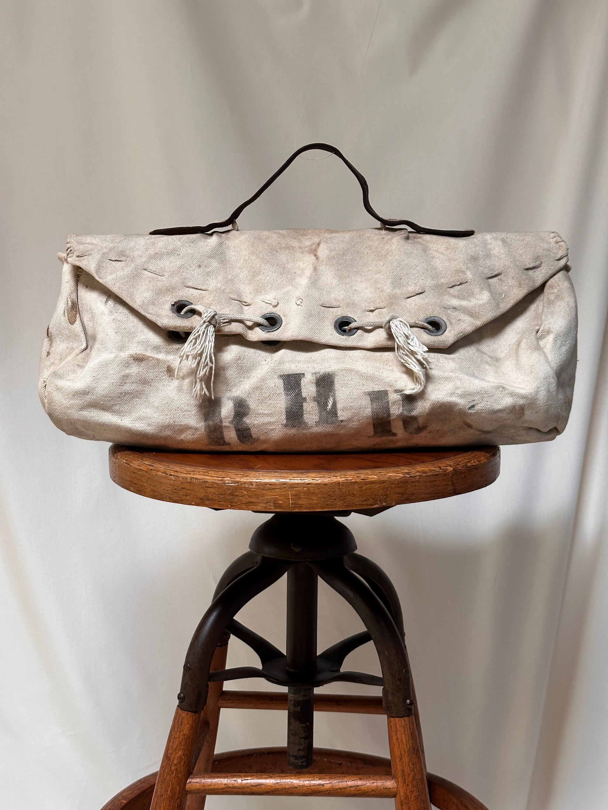 Vintage 1940’s Handmade Stencil Utility Bag