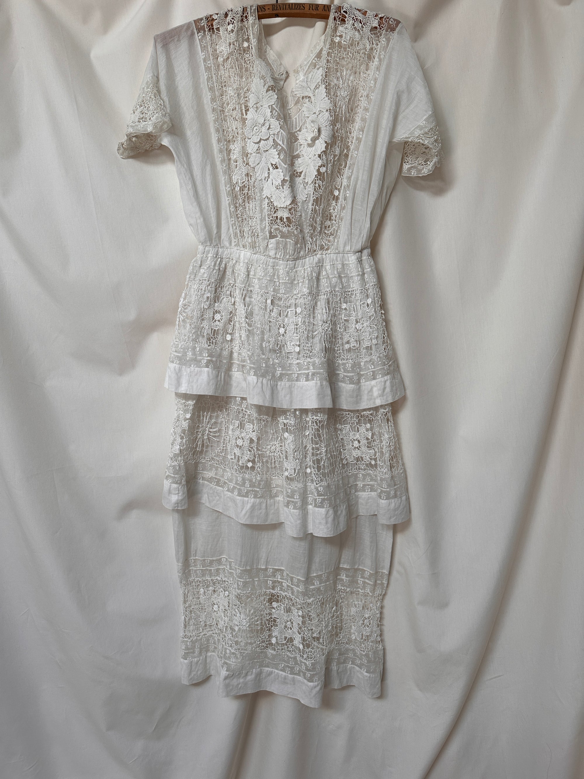 Vintage Edwardian Tiered Wedding Dress