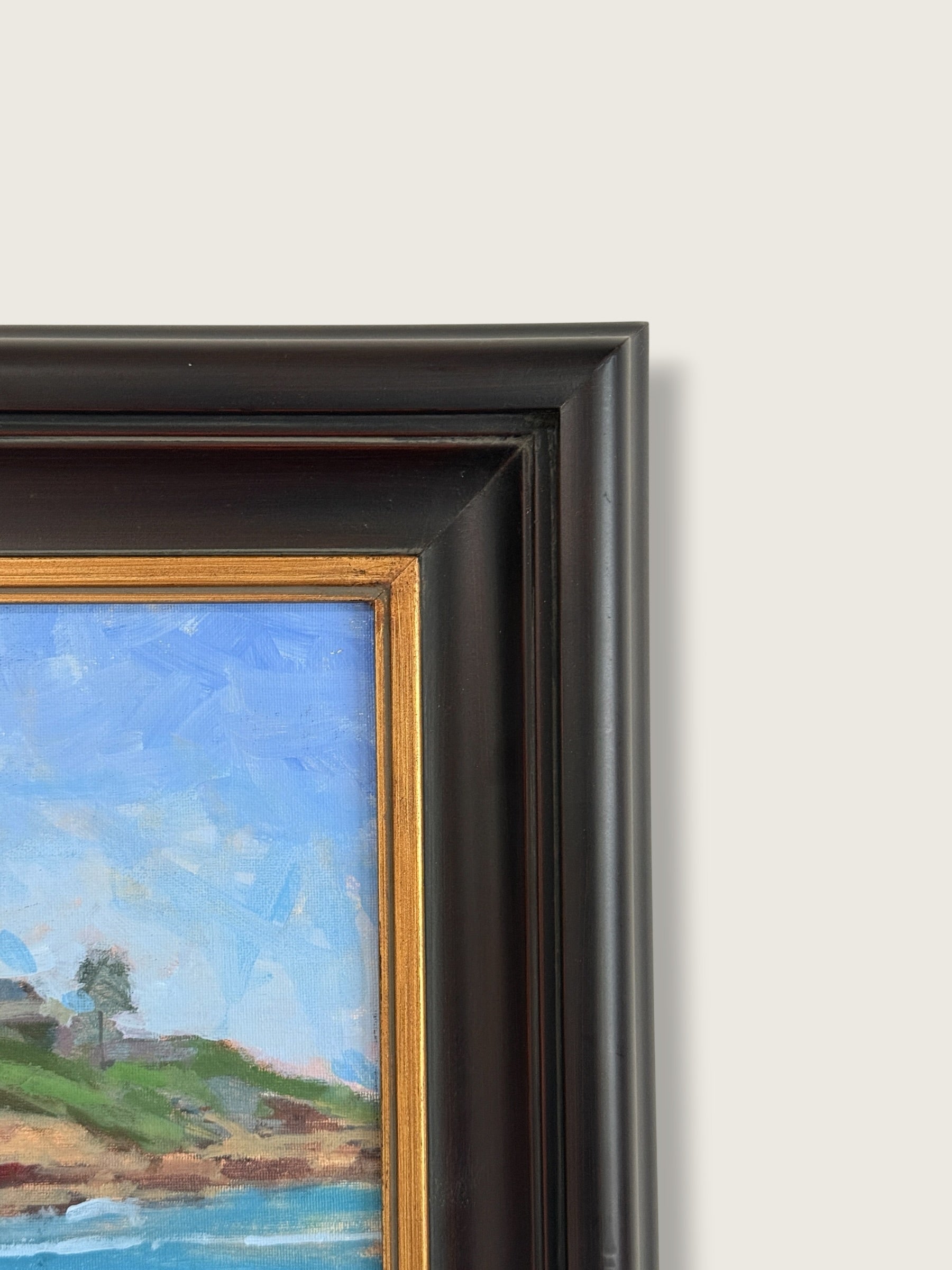 2000s Jeff Yeomans "Beach at Big Rock" Original Oil Painting | Laguna Beach California Coastal Landscape Impressionist Art