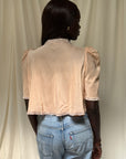 Vintage 1930s Silk & Lace Puff Sleeve Bed Jacket | Romantic Silk Lingerie Top