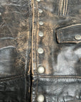 Vintage 1950s Modified Guide Master Leather Motorcycle Jacket | Distressed Black Biker Jacket