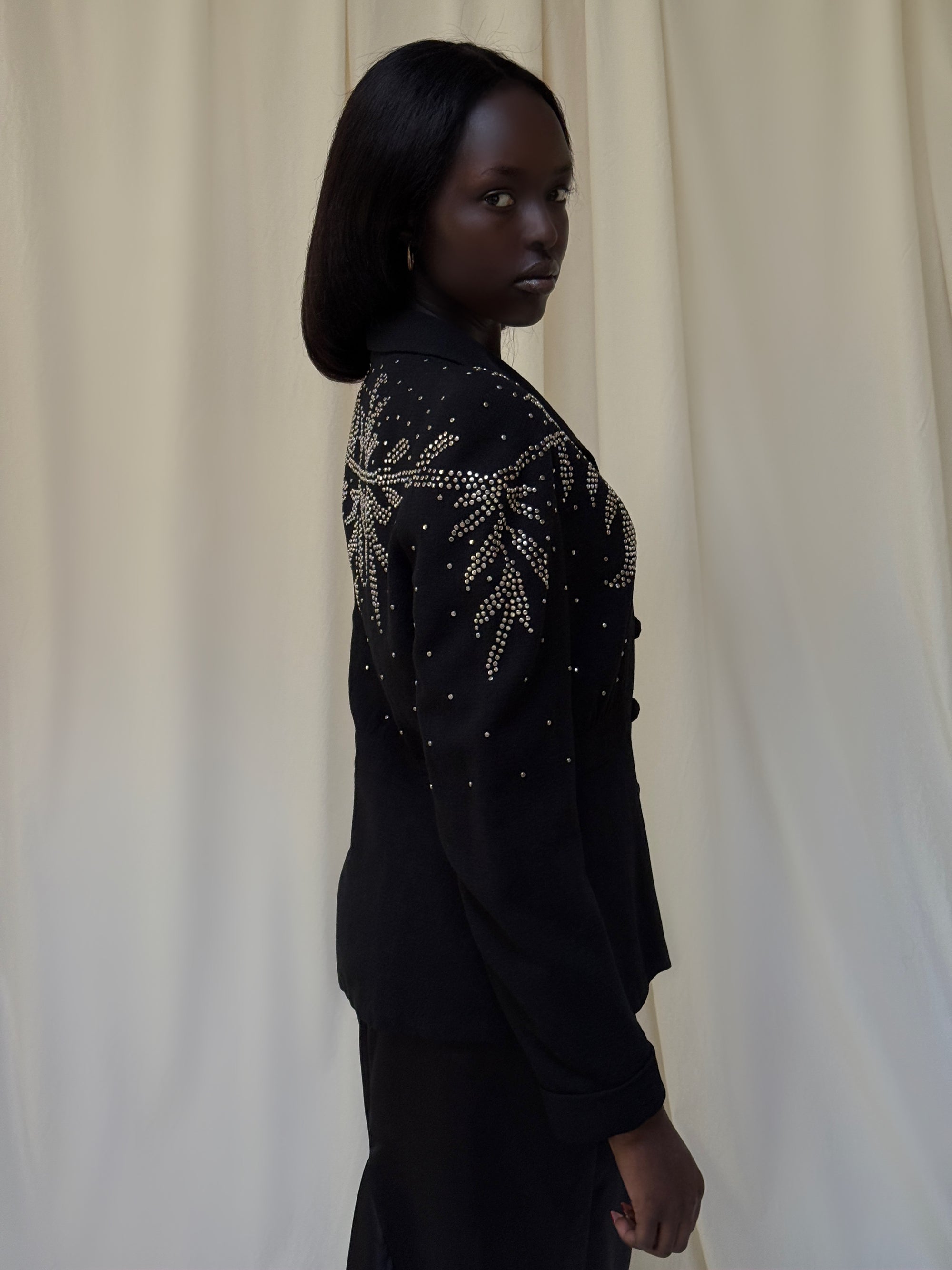 Vintage 1940’s Studded Art Deco Belted Jacket