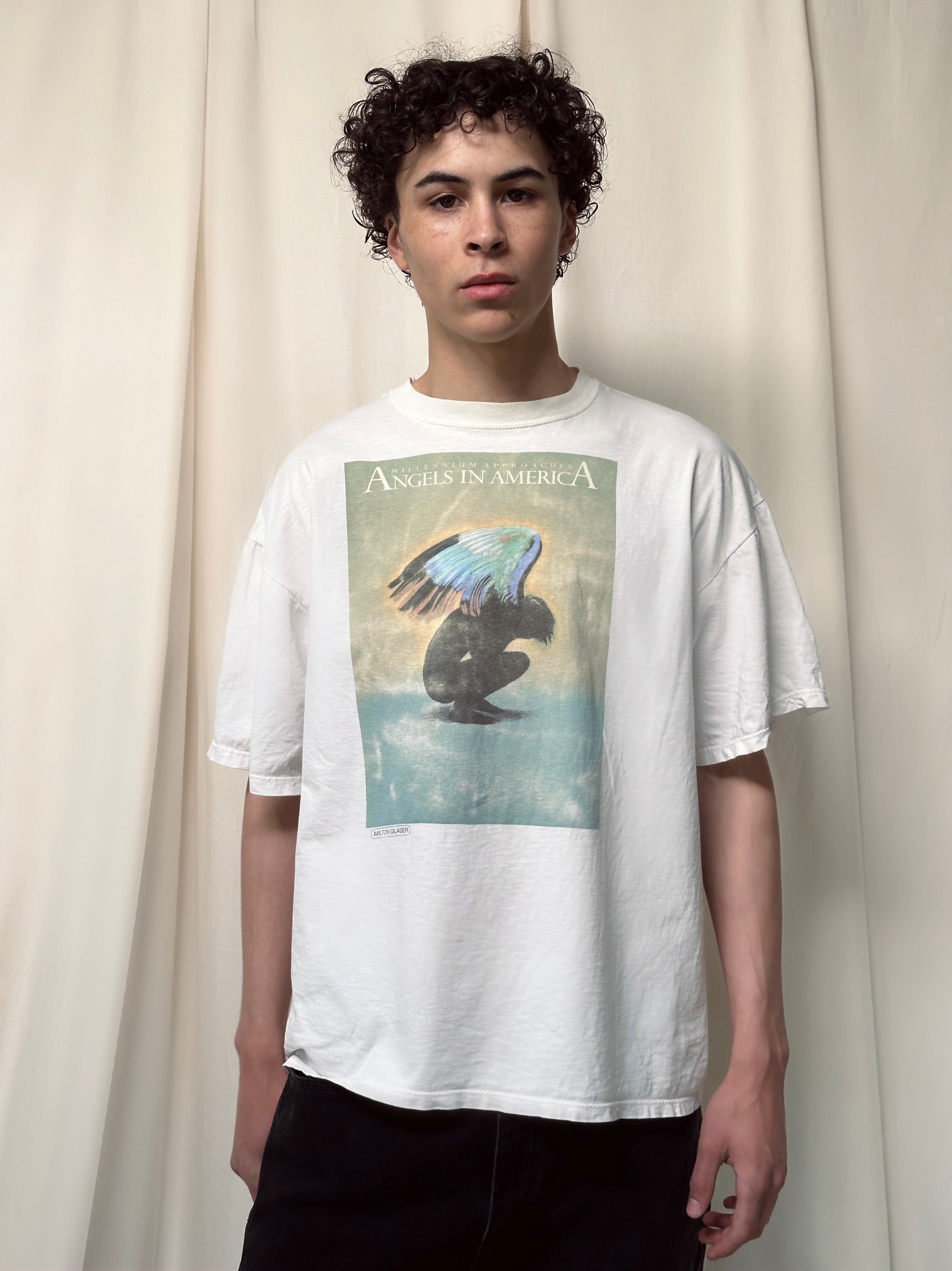 Vintage 1990's Milton Glaser Angels In America Art T-Shirt