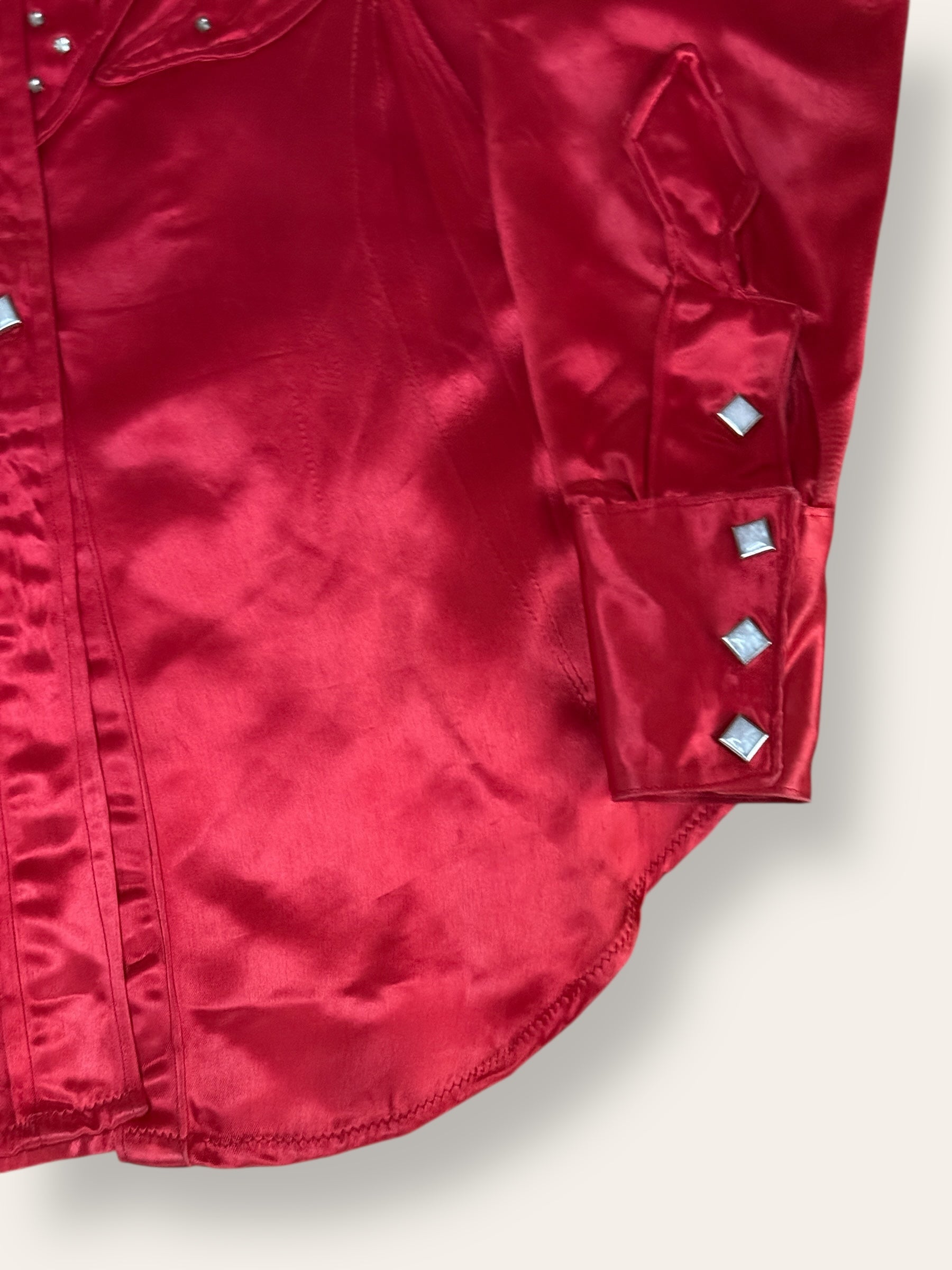 Vintage 1950’s Rhinestone Studded Satin Rodeo Western Shirt