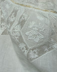 Antique 1900s Edwardian White Lace Inset Blouse | Antique Sheer Cotton Top Embroidered