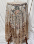 Vintage 1920’s Mesh Silk Embroidered Piano Shawl