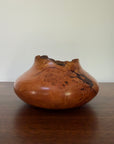 Vintage Signed Handcrafted Fir Burl Wood Bowl | Live Edge Natural Art Turned Vessel