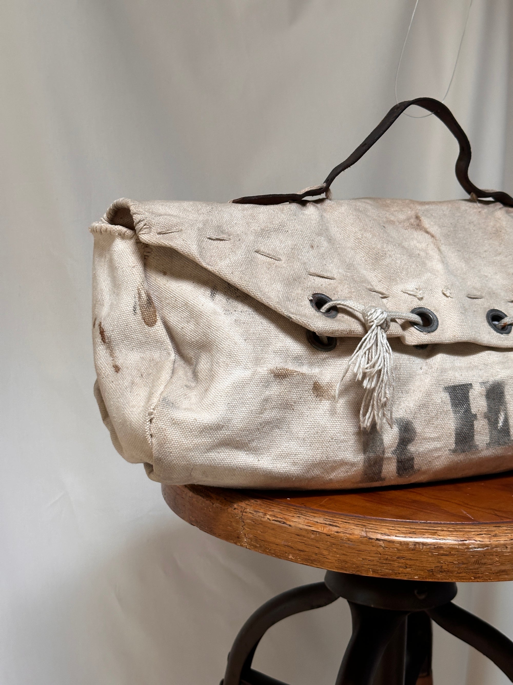 Vintage 1940’s Handmade Stencil Utility Bag