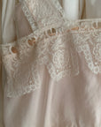 Vintage 1900s Silk & Lace Camisole Top | Edwardian Ivory Lace Bustier Crop | Antique Lingerie Blouse
