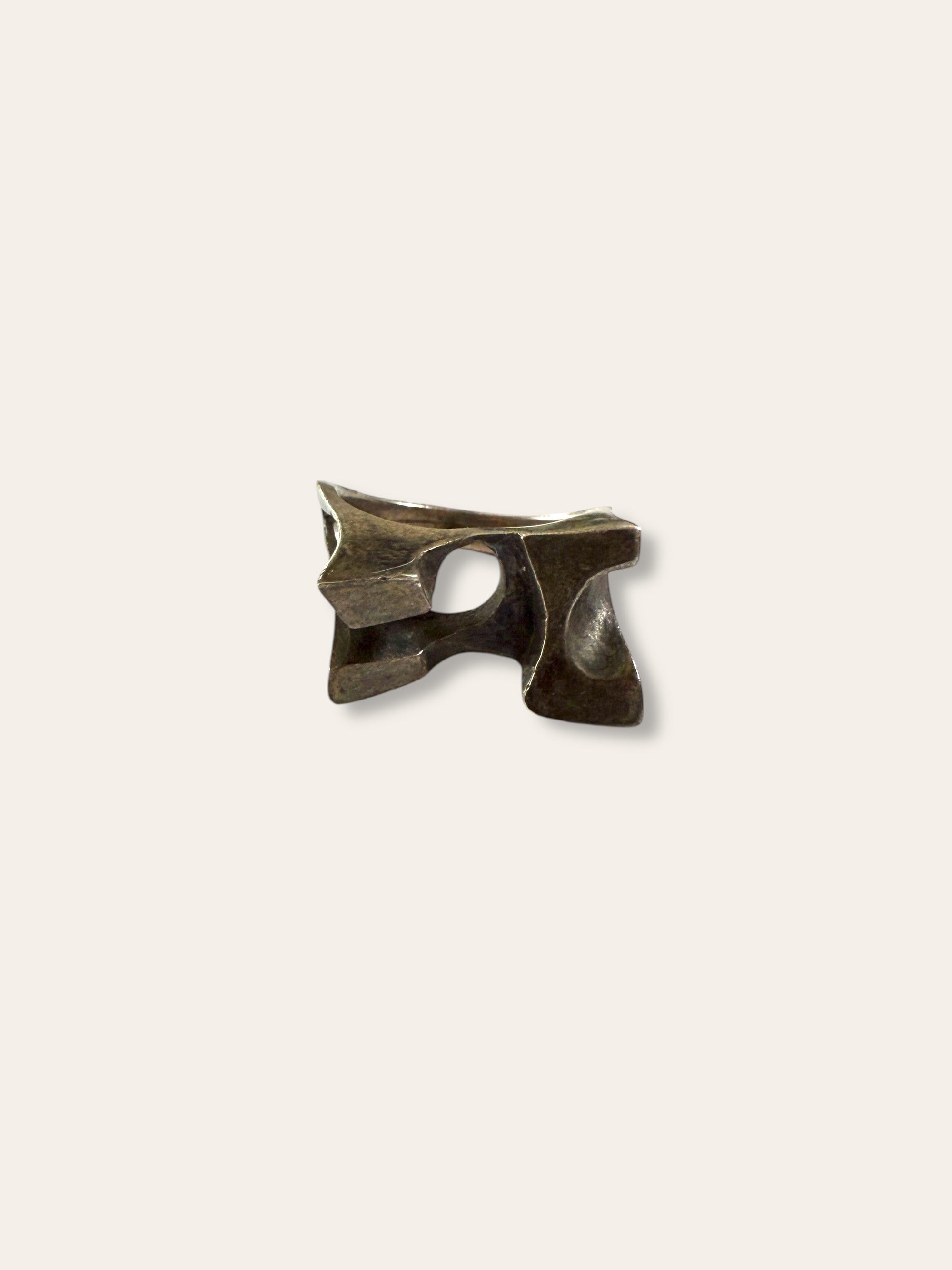 Vintage Modernist Sterling Silver Ring Size 7.5