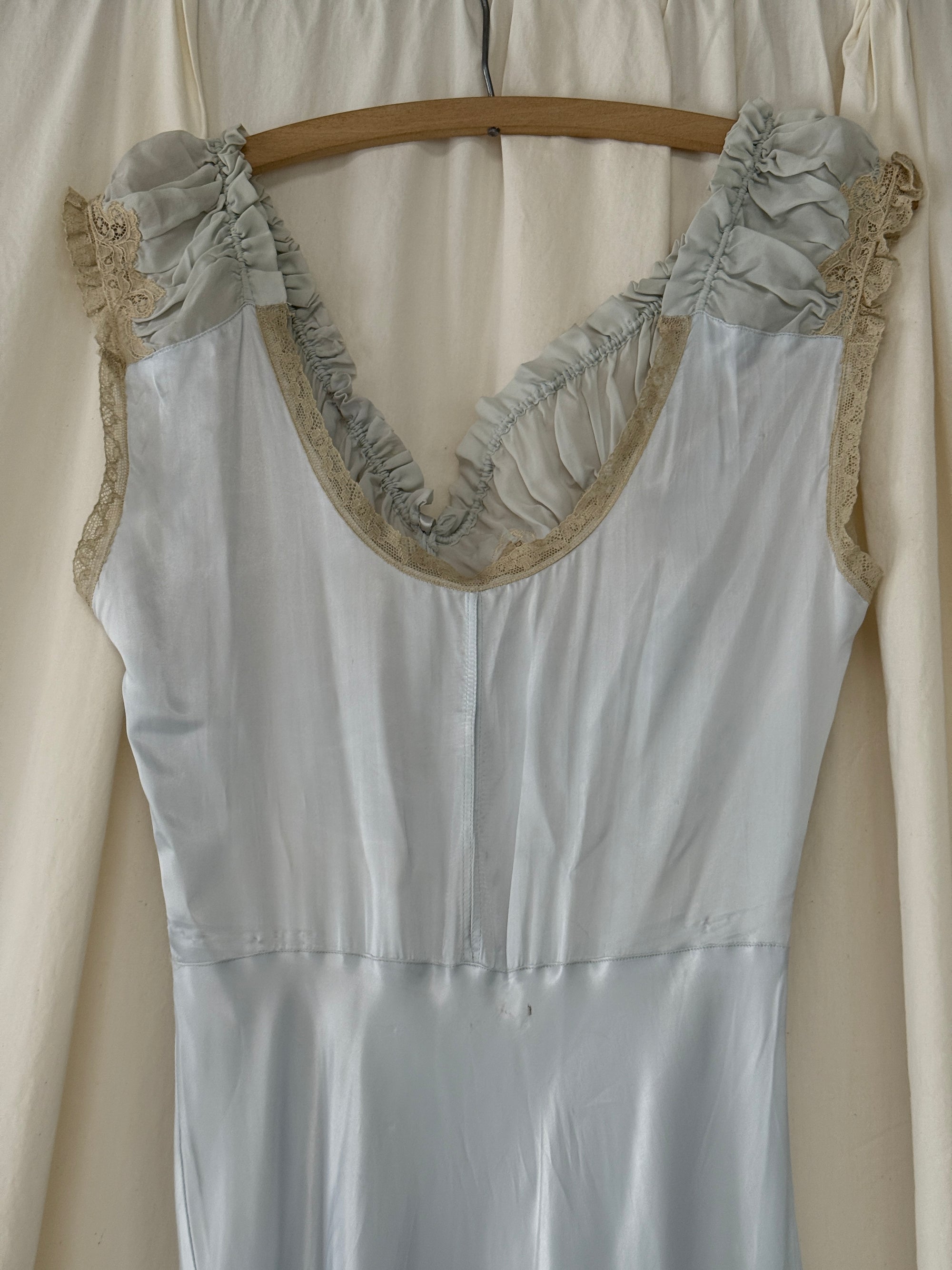Vintage 1930’s Silk &amp; Lace Slip Dress | Bias Cut Gown