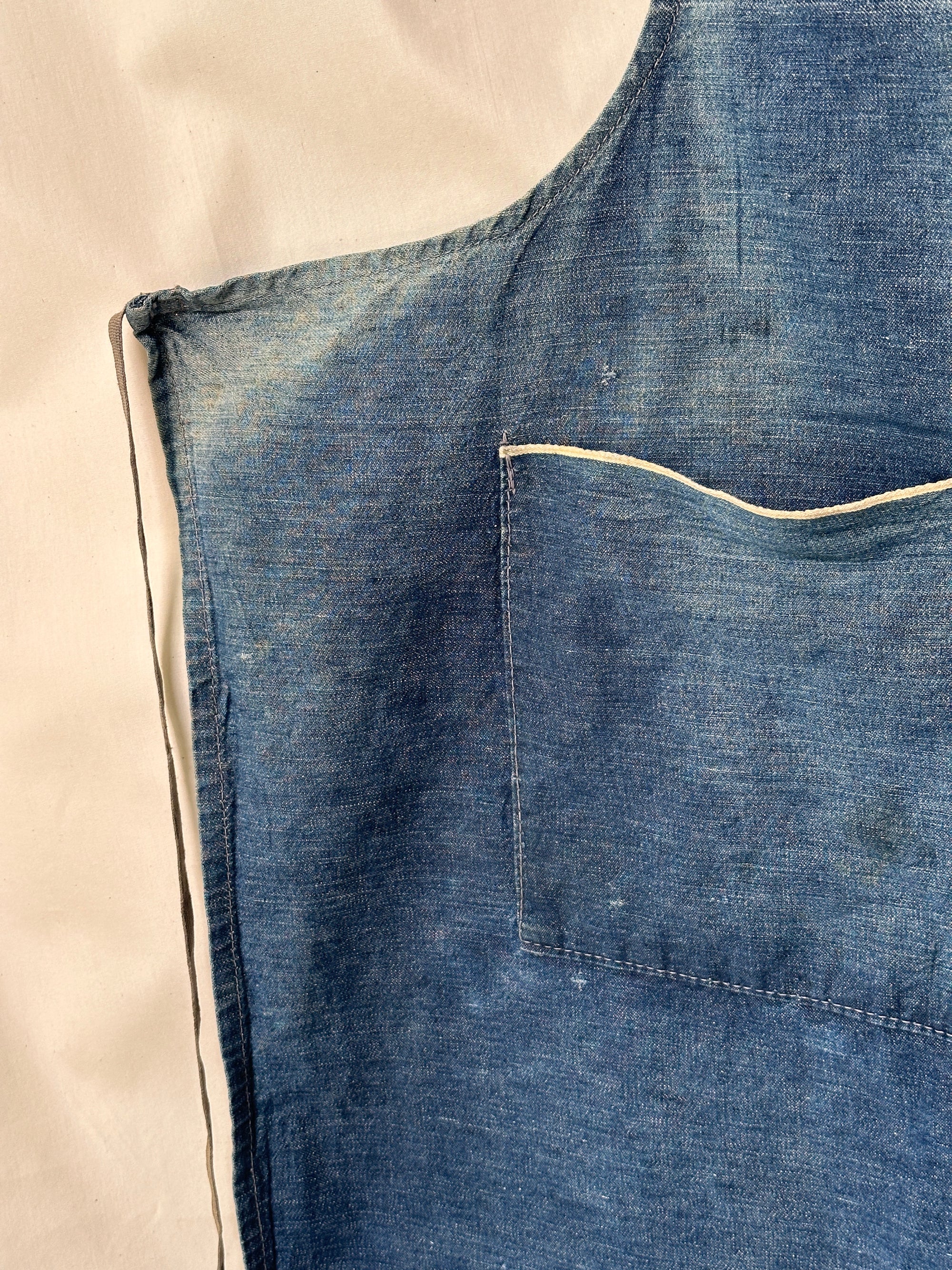 Vintage 1940’s Indigo Denim Work Apron