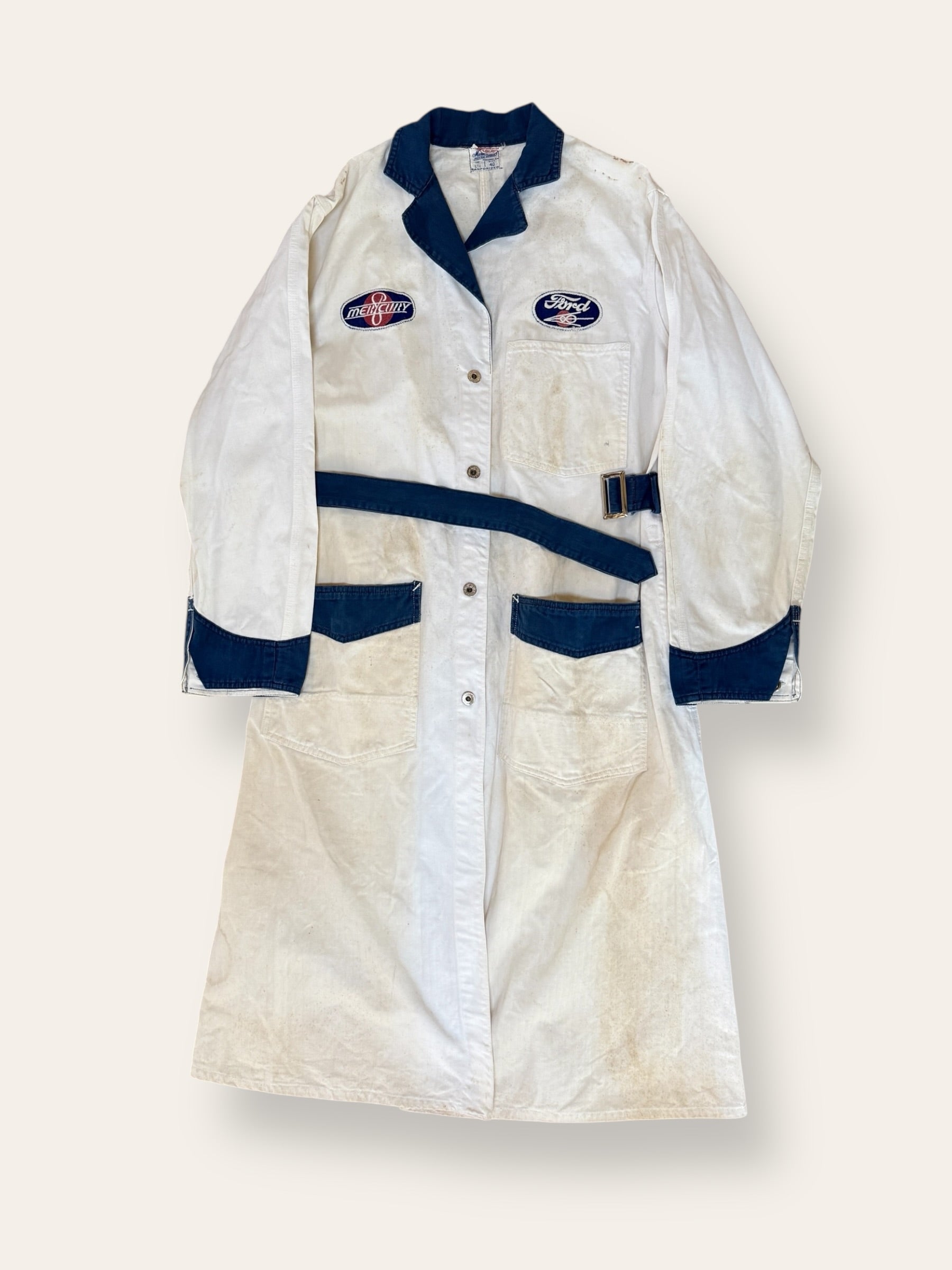 1940s Ford Mechanic Jacket | Vintage Workwear Auto Shop Coat 