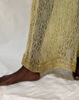 Vintage 1930’s Thrashed Lace Yellow Dress